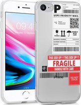 iMoshion Hoesje Geschikt voor iPhone SE (2022) / SE (2020) / 8 / 7 / 6s / 6 Hoesje Siliconen - iMoshion Design hoesje - Transparant / Meerkleurig / Shipping label