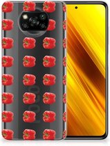 GSM Hoesje Xiaomi Poco X3 | Poco X3 Pro Smartphonehoesje Transparant Paprika Red