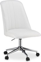 Relaxdays bureaustoel zonder armleuning - stof - directiestoel - computerstoel ergnomisch