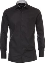 CASA MODA modern fit overhemd - zwart (contrast) - Strijkvriendelijk - Boordmaat: 41