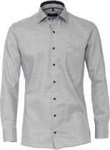 CASA MODA modern fit overhemd - blauw met wit structuur (contrast) - Strijkvriendelijk - Boordmaat: 46