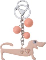 Melady Sleutelhanger MLKCH0242  - Roze Metaal Sleutelhanger met Koord