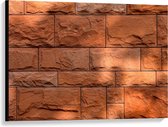 Canvas  - Oranje Stenen Muur - 100x75cm Foto op Canvas Schilderij (Wanddecoratie op Canvas)