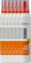 L’Oréal Paris Studio Line Essentials Curl Power Recurling Mousse - 6 x 200 ml - Haarmousse - Voordeelverpakking