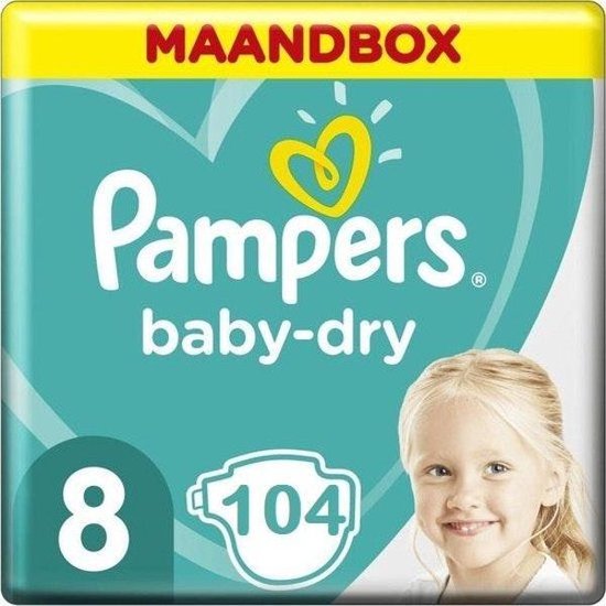 Pampers Baby Dry Maat 8 - 104 Luiers | bol.com
