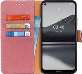 Nokia 3.4 Hoesje Retro Wallet Book Case Roze