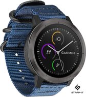Nylon Smartwatch bandje - Geschikt voor  Garmin Venu nylon gesp band - blauw - Strap-it Horlogeband / Polsband / Armband
