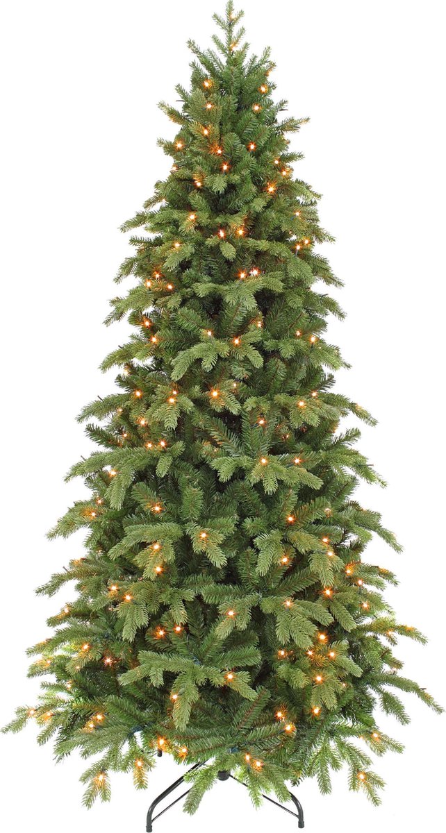Triumph Tree Sherwood Kunstkerstboom Slim met LED Verlichting - H215 cm - Groen