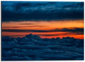 Dibond - Wolkenvelden met Oranje Lucht  - 40x30cm Foto op Aluminium (Wanddecoratie van metaal)
