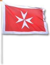 Vlag Malta Koopvaardij 100x150 cm.