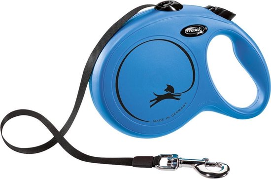 Flexi New Classic Tape - Hondenriem - Blauw - L - 8 m - Grote en Actieve Honden