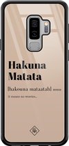 Samsung S9 Plus hoesje glass - Hakuna Matata | Samsung Galaxy S9+ case | Hardcase backcover zwart