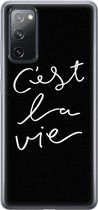 Samsung Galaxy S20 FE hoesje siliconen - C'est la vie - Soft Case Telefoonhoesje - Tekst - Grijs