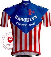 Retro Wielershirt Brooklyn Blauw/Rood - REDTED (XXL)