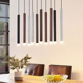 Lucande - LED hanglamp- met dimmer - 10 lichts - aluminium, ijzer, acryl - , alu, koffiebruin - Inclusief lichtbronnen