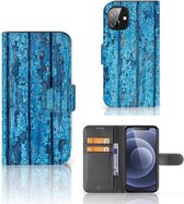 Magnet Case Apple iPhone 12 Mini Telefoonhoesje Wood Blue