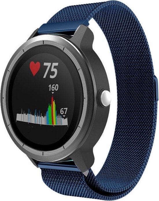 Milanees Smartwatch bandje Geschikt voor Garmin Vivoactive 3 Milanese band blauw. bol