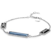 ZINZI zilveren armband met zwarte en blauwe kleursteen ZIA2111