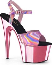Pleaser Sandaal met enkelband, Paaldans schoenen -42 Shoes- ADORE-709HGCH Paaldans schoenen Roze