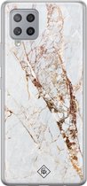 Samsung A42 hoesje siliconen - Marmer goud | Samsung Galaxy A42 case | goudkleurig | TPU backcover transparant