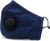 Dielay - Mondkapje met Neusbeugel - Ruimte voor Filter - Mondmasker voor niet-medisch gebruik - Katoen - Wasbaar - Herbruikbaar - 21x13 cm - Blauw