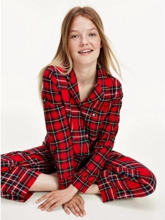 Marco Polo Bedankt Heel Tommy Hilfiger Flanellen pyjamaset met tartanruit Rood XS | bol.com