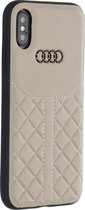 iPhone Xs/X Backcase hoesje - Audi - Effen Beige - Leer