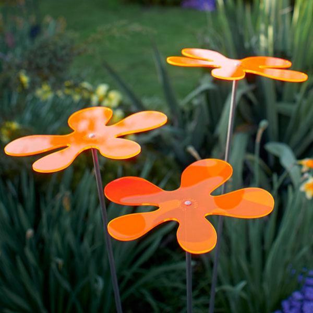 Attrape soleil Cazador Del Sol 2 disques de fleur jaune et 1 rouge