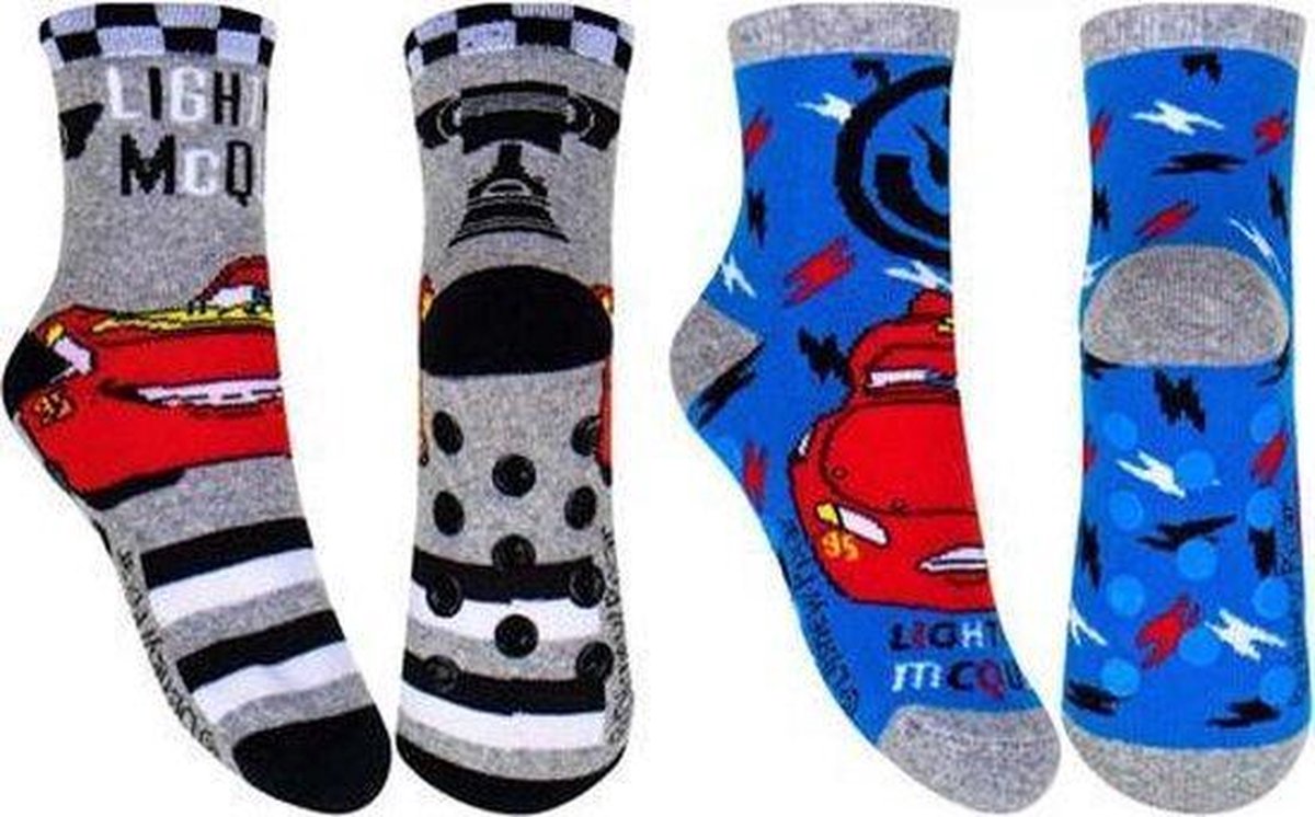 Disney Cars - Anti slip sokken - Blauw / Grijs - Maat 31-34