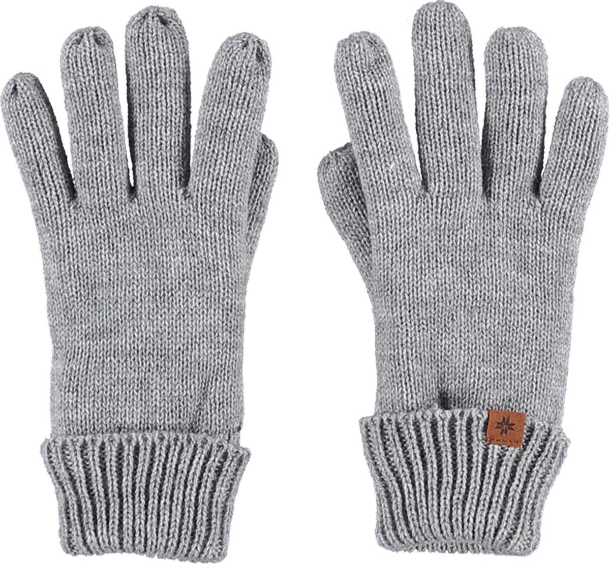 Lichtgrijze gebreide handschoenen voor kinderen - One size - Warme fleece voering handschoenen voor jongens/meisjes