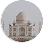 Forex Wandcirkel - Agra Taj Mahal - India - 50x50cm Foto op Wandcirkel (met ophangsysteem)