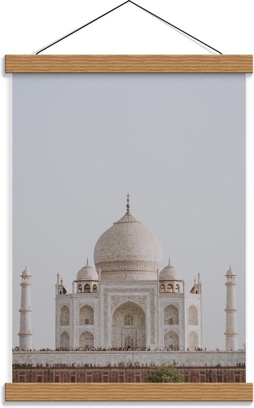 Schoolplaat – Agra Taj Mahal - India - 30x40cm Foto op Textielposter (Wanddecoratie op Schoolplaat)