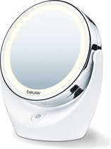 Beurer BS 49 Make up spiegel - Staand - LED verlichting rondom - Tweezijdig - 5x Vergroting - Incl. batterijen - Rond: doorsnede 11 cm - Incl. batterijen - 3 Jaar garantie