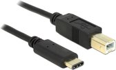 DELOCK Kabel USB Type-C 2.0 stekker > USB 2.0 Type-B-stekker 2,0 m zwart