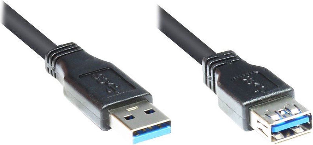 Alcasa 2711-S01 USB-kabel 1 m USB 3.2 Gen 1 (3.1 Gen 1) USB A Zwart