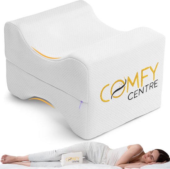 COMFYCENTRE® Kniekussen voor in bed - Beenkussen Orthopedisch - Zijslaapkussen - Knie Kussen voor Zijslapers - Traagschuim - Verlicht heup, knie rugpijn