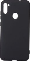 Shop4 - Samsung Galaxy M11 Hoesje - Zachte Back Case Mat Zwart
