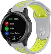 Siliconen Smartwatch bandje - Geschikt voor  Garmin Vivoactive 4 sport band - 45mm - grijs/geel - Horlogeband / Polsband / Armband