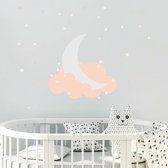 Muursticker | Maan en Sterren | Wanddecoratie | Muurdecoratie | Slaapkamer | Kinderkamer | Babykamer | Jongen | Meisje | Decoratie Sticker |