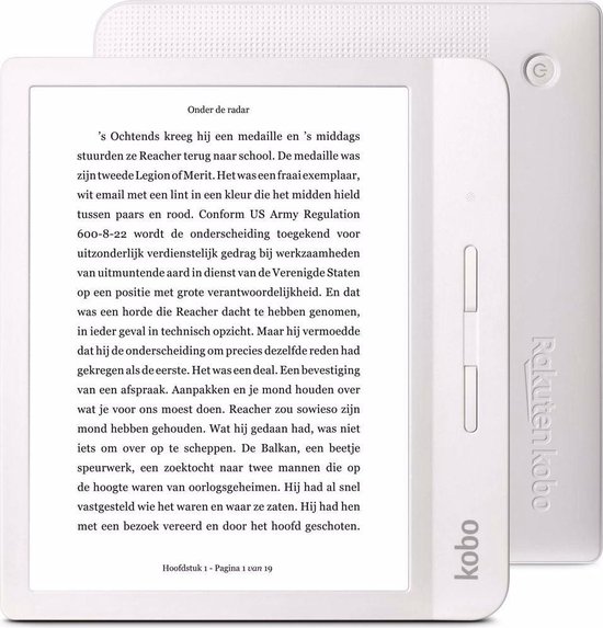 Kobo Libra H2O e-reader - Waterdicht - Grote 7 inch scherm - Instelbaar warme kleur - 8GB - Wifi - Wit