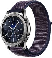 Nylon Smartwatch bandje - Geschikt voor  Samsung Gear S3 nylon band - paars-blauw - Horlogeband / Polsband / Armband