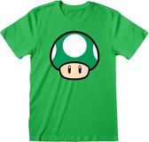 Nintendo Super Mario Heren Tshirt -S- 1-UP Mushroom Groen