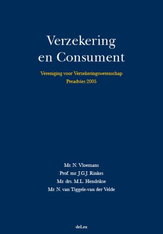 Vereniging voor Verzekeringswetenschap - Vereniging voor Ver ... - cover