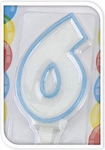 Free And Easy Verjaardagskaars 6 Jaar 17,5 Cm Wax Blauw