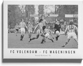 Walljar - FC Volendam - FC Wageningen '76 - Zwart wit poster met lijst