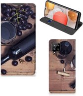 Foto hoesje Geschikt voor Samsung Galaxy A42 Smart Cover Wijn