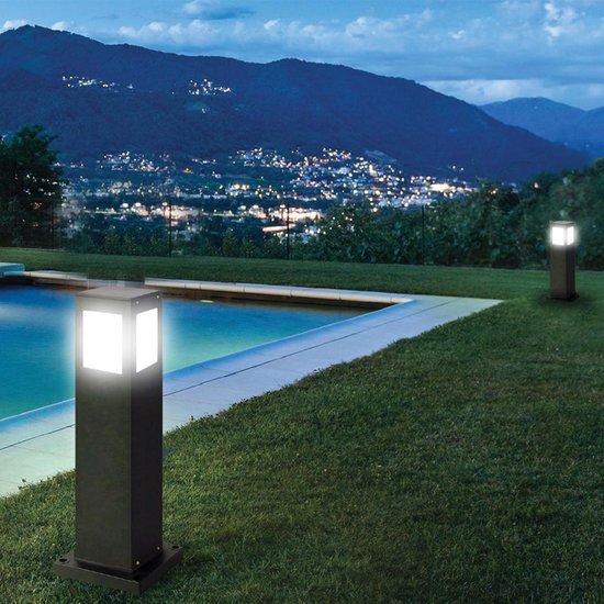 LED Tuinverlichting - Buitenlamp - Kavy 4 - Staand - Aluminium Mat Zwart - E27 - Vierkant - BES LED