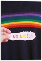 Dibond - ''No Labels''' met Regenboog - 40x60cm Foto op Aluminium (Wanddecoratie van metaal)