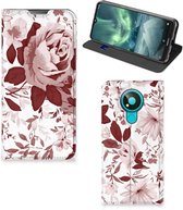 GSM Hoesje Nokia 3.4 Bookcase Watercolor Flowers