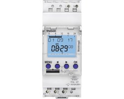 Theben 6100130 TR610 top3 Digitale 1-kanaals timer met app-programmering, perfect voor LED's, timers, digitale tijdschakelaar, met weekprogramma, digitale schakelklok, DIN-rail, 1-kanaals